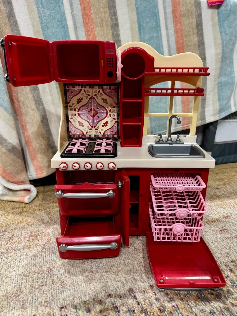 🌺Our Generation Red Gourmet Kitchen Set Fits 18